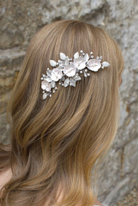 Windsor Bridal Jewellery Ava Bridal Comb, Blush Silver