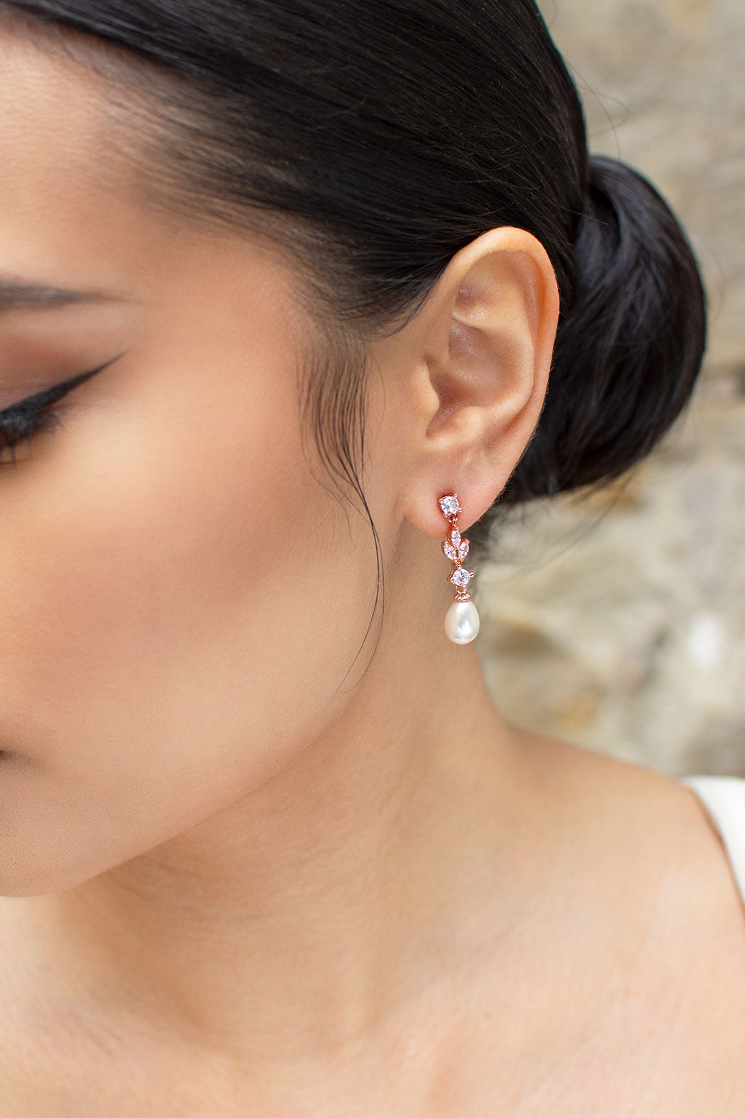 Windsor Bridal Jewellery Tara Earrings, Rose Gold