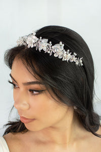 Windsor Bridal Louise Crown, Silver Pearl