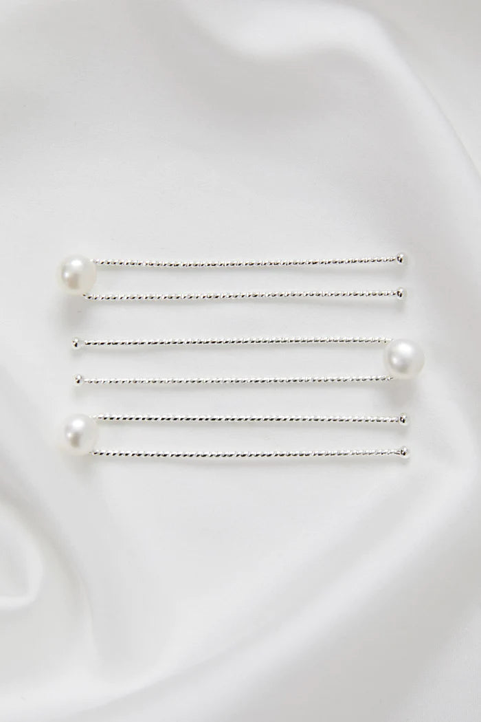 Amélie George Freshwater Pearl Pins, Silver